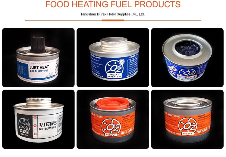 100% Full Usage Smokeless Odourless Wick Just Heat Deg Buffet Warmer Amheat Chafing Fuel Cans for Chafing Dishes