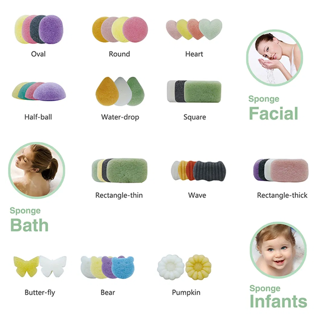 100% Natural Blueberry Wave Moisturizer Bath Konjac Cleansing Sponge Puff