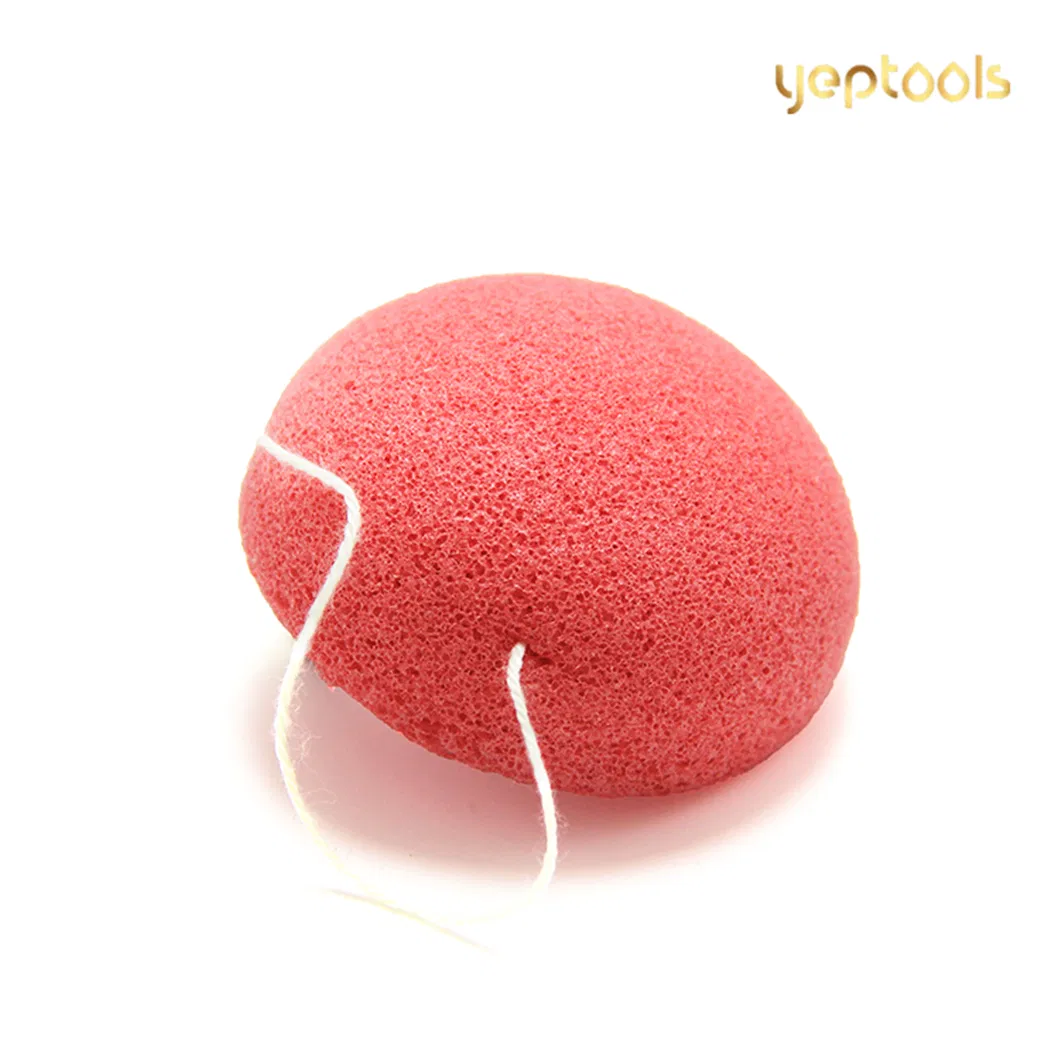 100% Natural Konjac Sponge French Pink Clay Konjac Facial Cleansing Sponge Puff