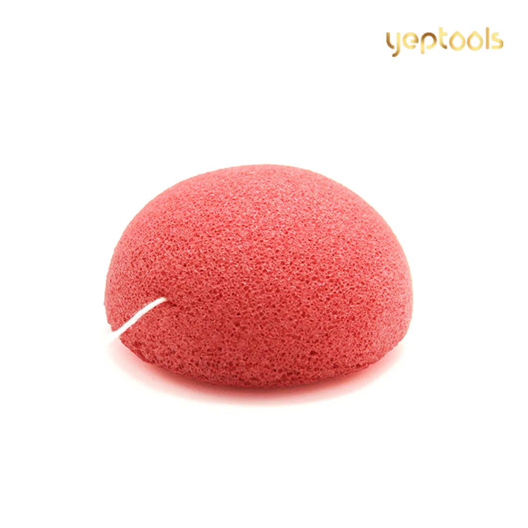 100% Natural Konjac Sponge French Pink Clay Konjac Facial Cleansing Sponge Puff