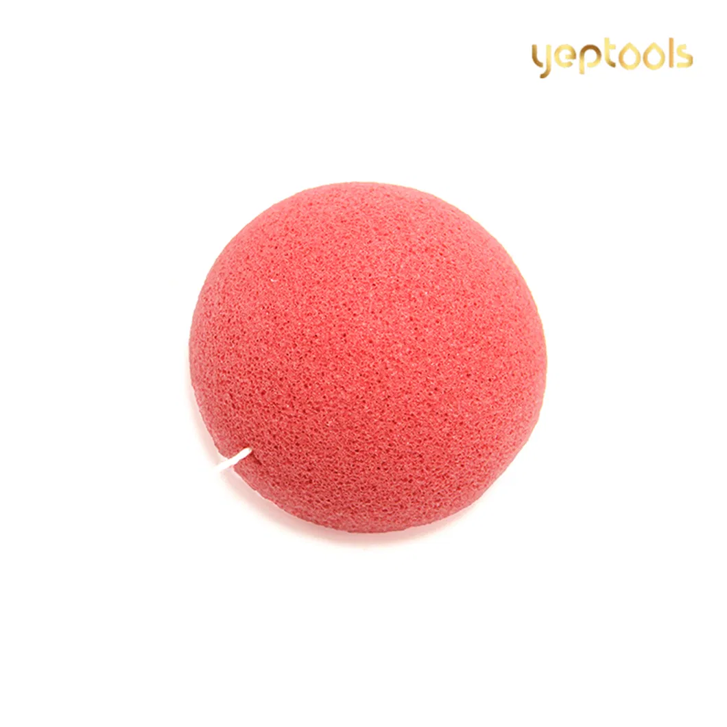 100% Natural Konjac Sponge French Pink Clay Konjac Facial Cleansing Sponge Puff