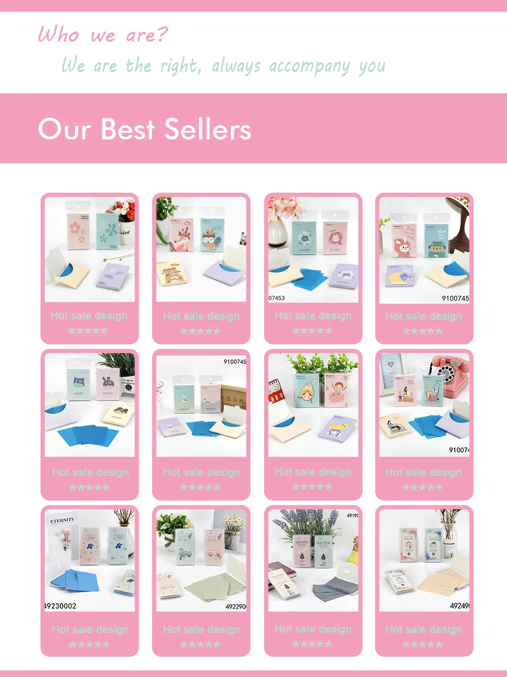 100PCS Hot Sale Oil Absorbing Sheets Face Absorbent Paper Facial Oil Blotting Paper Tissue