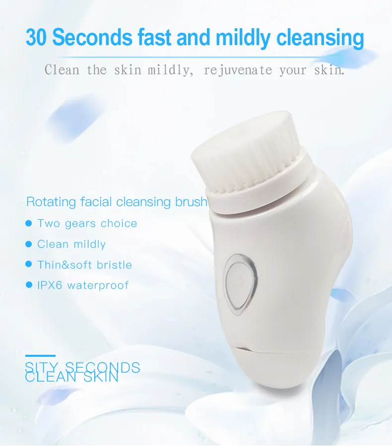 2 Brush Head Rotary Facial Cleansing Brush Face Exfoliator