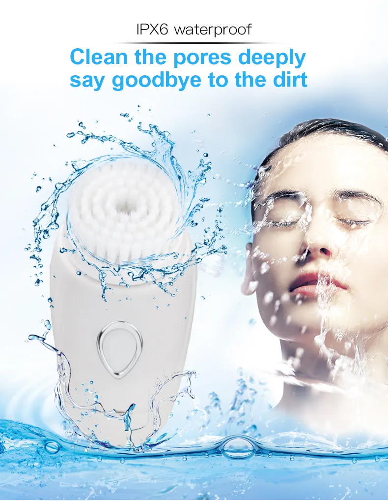 2 Brush Head Rotary Facial Cleansing Brush Face Exfoliator