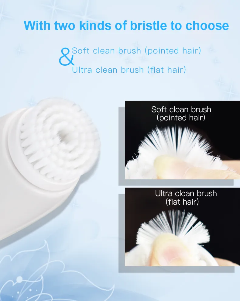 2 Brush Head Rotary Facial Cleansing Brush Face Exfoliator