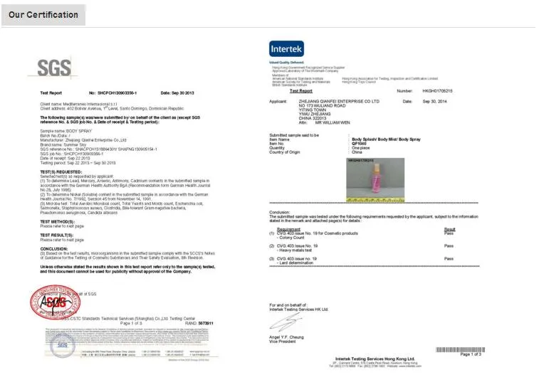 250ml Chicphia Cheap Rain Drops Body Spray Fine Fragrance