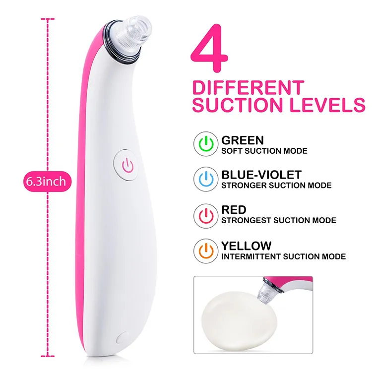 4 in 1 USB Rechargeable Facial Pore Cleaner Blackhead Remover Vacuum