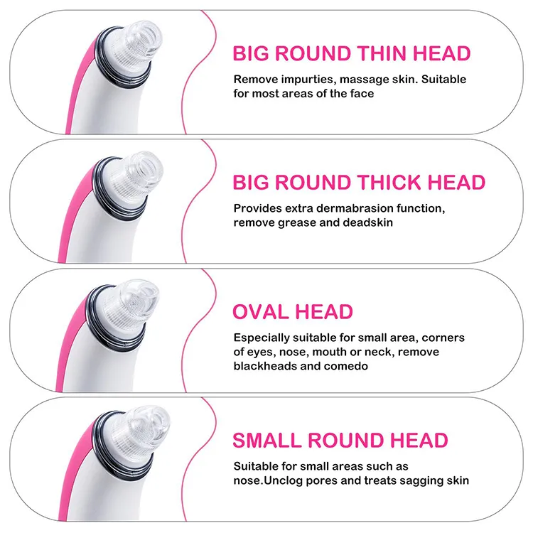 4 in 1 USB Rechargeable Facial Pore Cleaner Blackhead Remover Vacuum