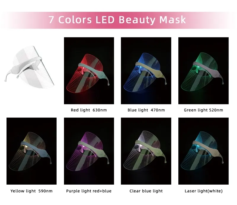 7 Colors LED Light Photon Therapy Mask for Deeping Skin Care