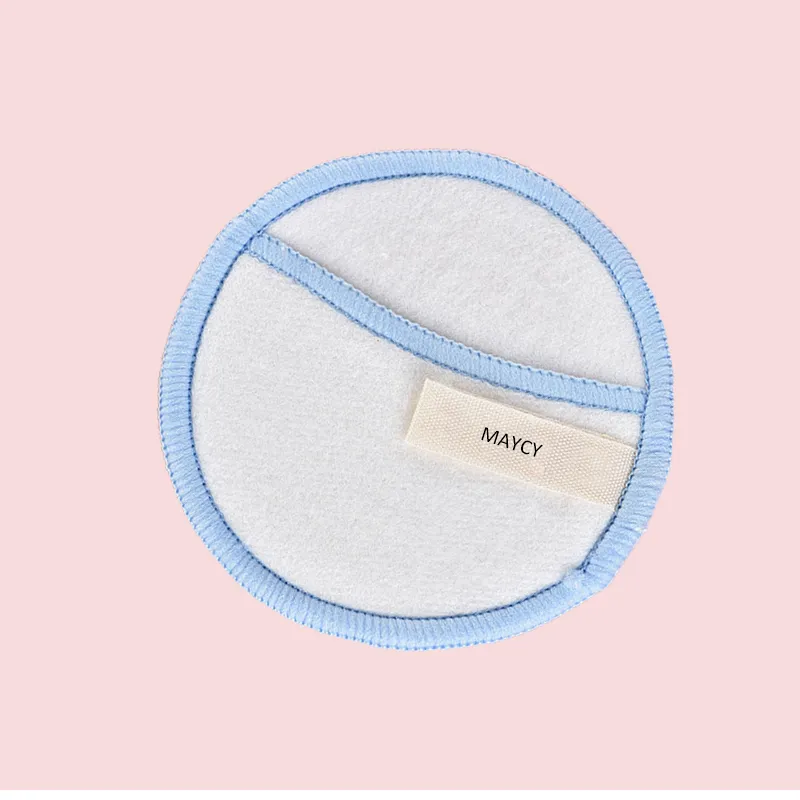 70% Bamboo Terry 30% Cotton Velvet Double Side Reusable Facial Puff Wash Cleaning Pad