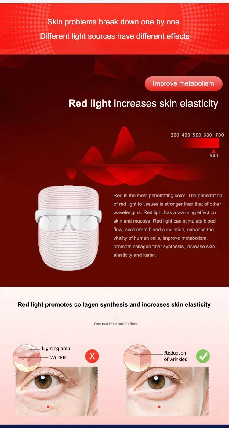 Belleza Popular Personal Care Ealth LED 3 Colors Light Face LED Mask