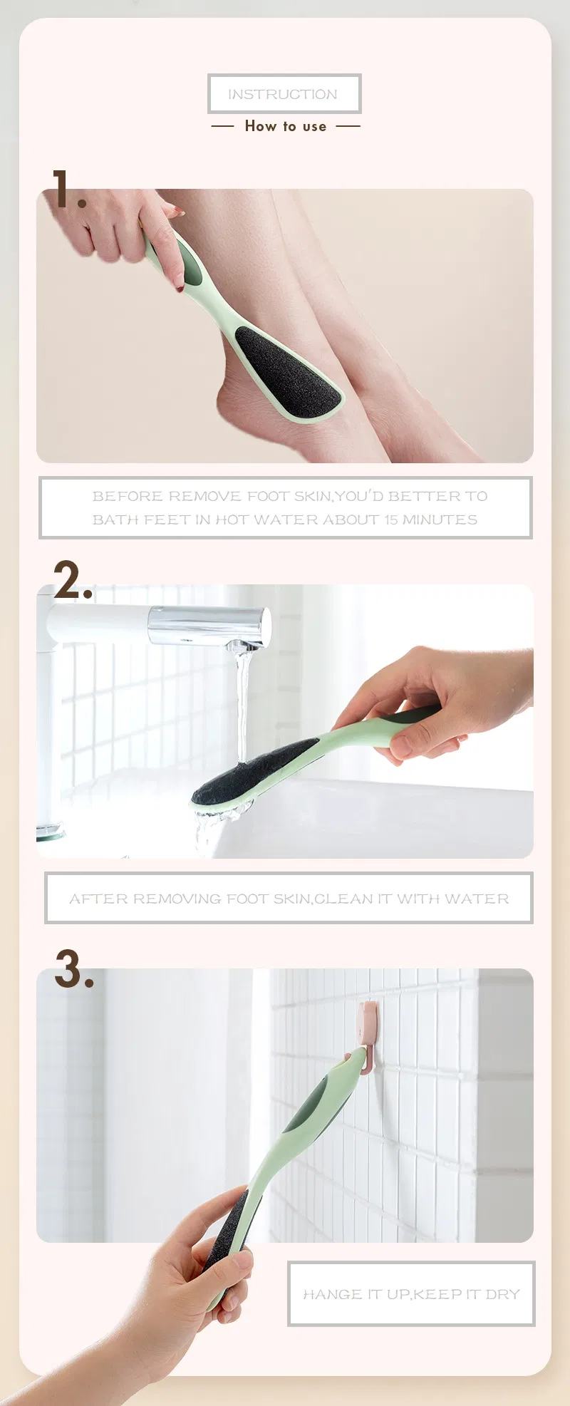 Bingo Handle Pedicure Tool Feet Scrubber Dead Skin Callus Remover