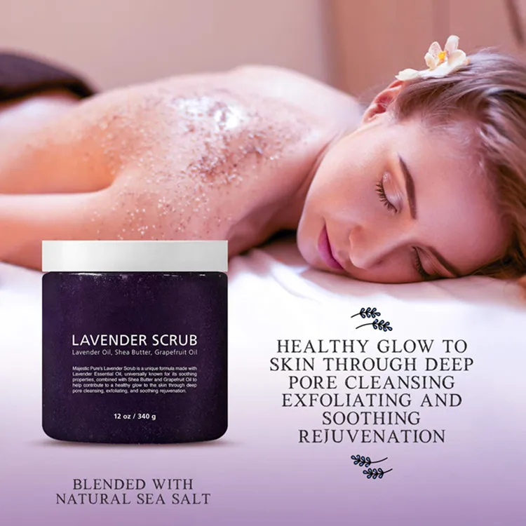 Custom Advanced Lavender Oil Body Scrub Exfoliator & Moisturize Skin