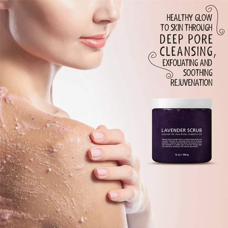 Custom Advanced Lavender Oil Body Scrub Exfoliator & Moisturize Skin