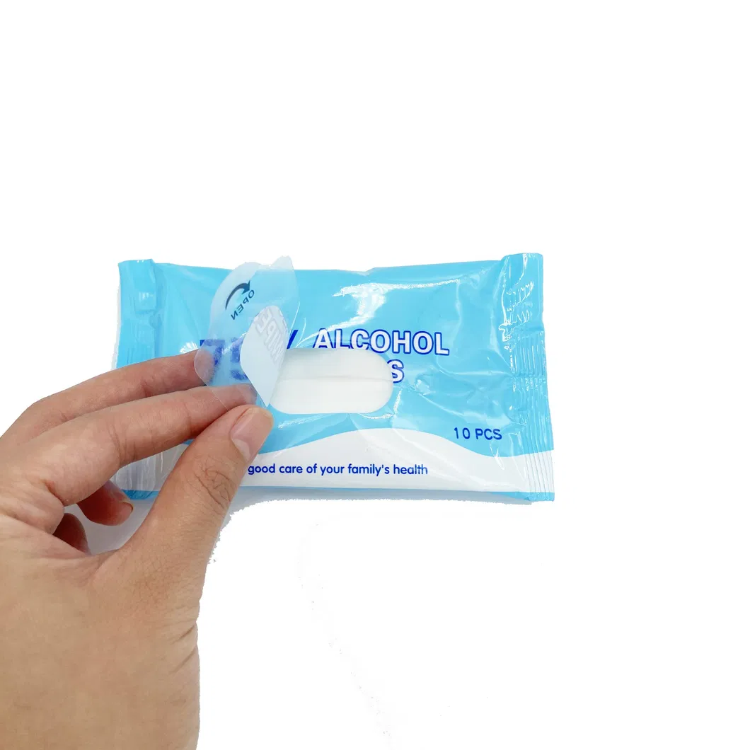 Custom Disposable Anti-Bacterial Sanitizer Cleaning Antibacterial Disinfectant 75% Alcohol Wet Wipes