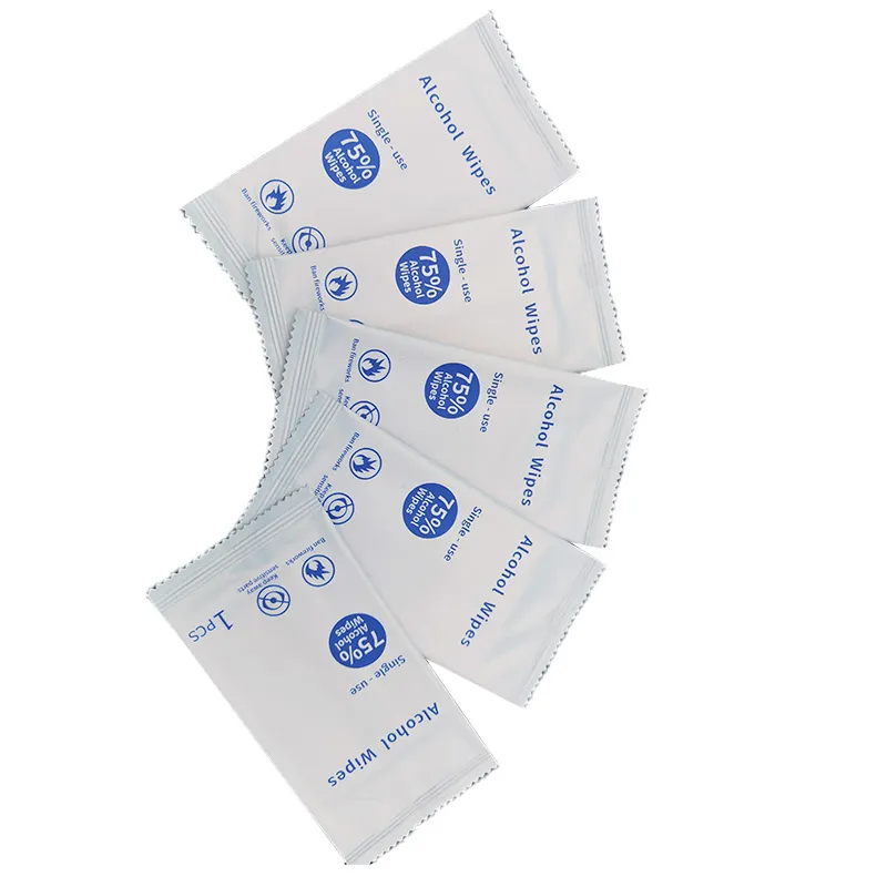 Custom Disposable Anti-Bacterial Sanitizer Cleaning Antibacterial Disinfectant 75% Alcohol Wet Wipes