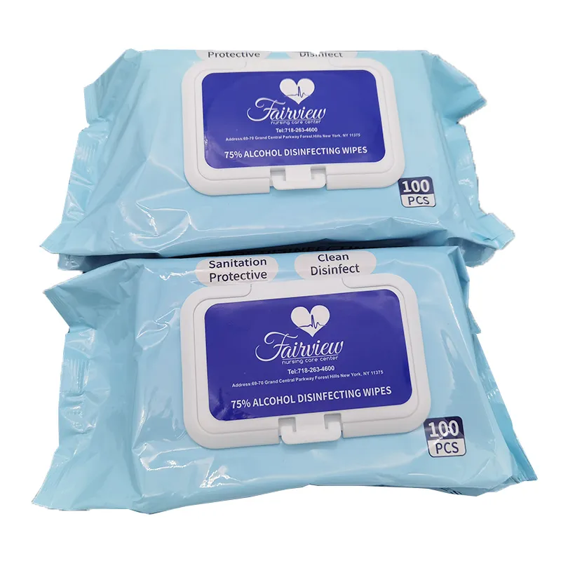 Custom Disposable Anti-Bacterial Sanitizer Cleaning Antibacterial Disinfectant 75% Alcohol Wet Wipes