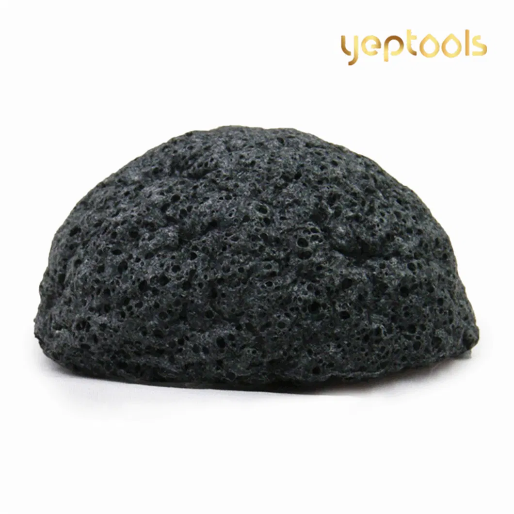 Excellent Quality Bamboo Charcoal Black Half Ball Shape Konjac Sponge Facial Konjac Cleansing Exfoliator Sponge Puff