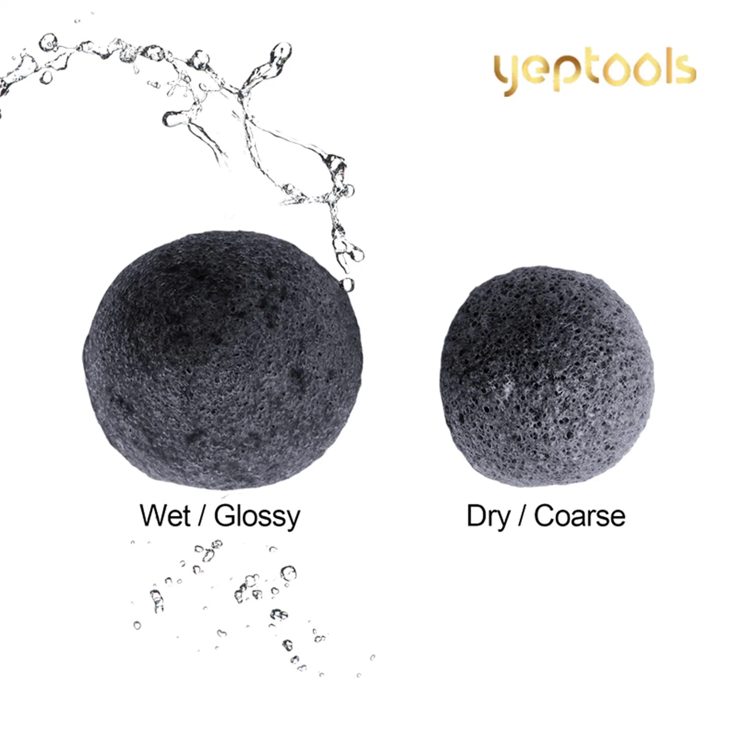 Excellent Quality Bamboo Charcoal Black Half Ball Shape Konjac Sponge Facial Konjac Cleansing Exfoliator Sponge Puff