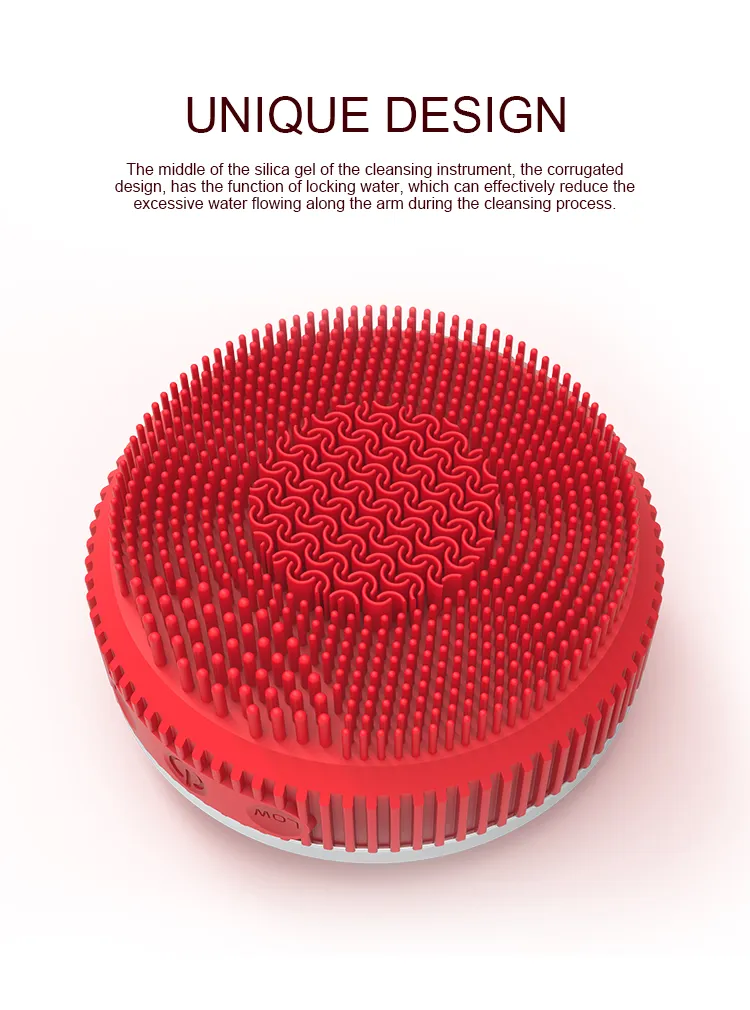Facial Cleansing Brush Soft Silicone Waterproof Sonic Vibrating Face Brush for Deep Cleansing Gentle Exfoliating and Massaging