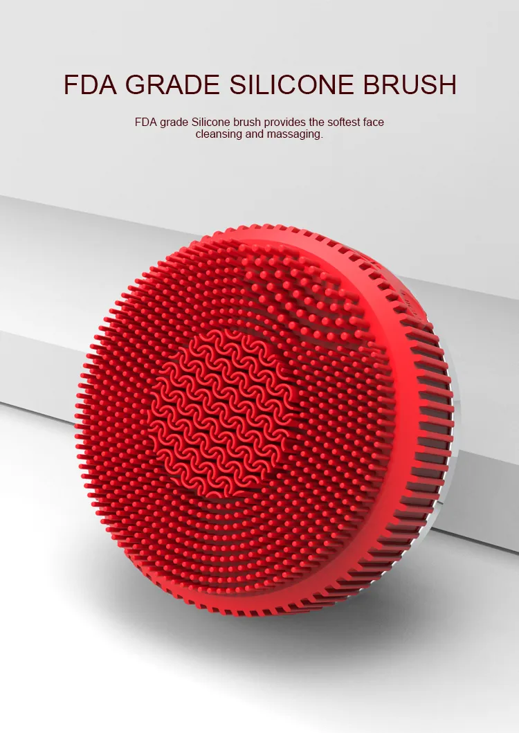 Facial Cleansing Brush Soft Silicone Waterproof Sonic Vibrating Face Brush for Deep Cleansing Gentle Exfoliating and Massaging
