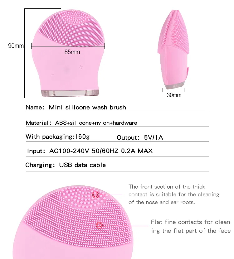 Factory Wholesale Electronic Silicone Waterproof Brush for Face Cleaning