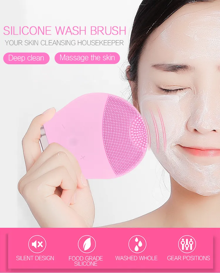 Factory Wholesale Electronic Silicone Waterproof Brush for Face Cleaning