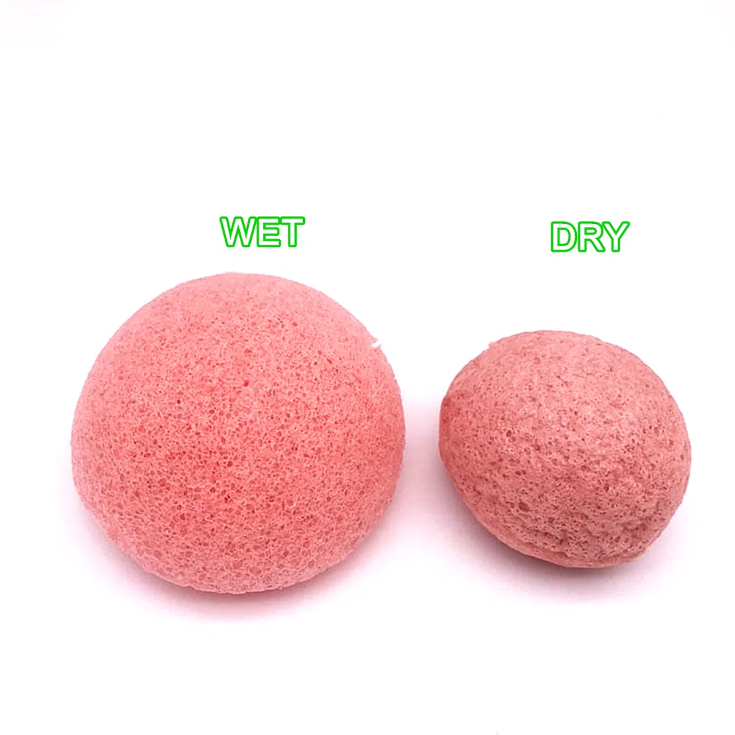 Factroy Customized 100% Natural Sakura Freeze-Drying Konjac Facial Cleasing Sponge Puff