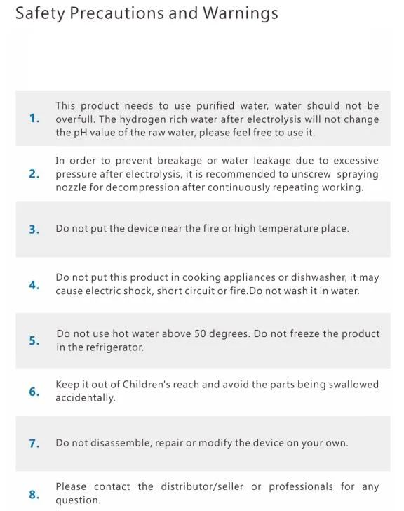 Hot Sale Portable Facial Mist Water Spray Beauty and Health Electrolysis Technology Facial Hydrogen Water Spray