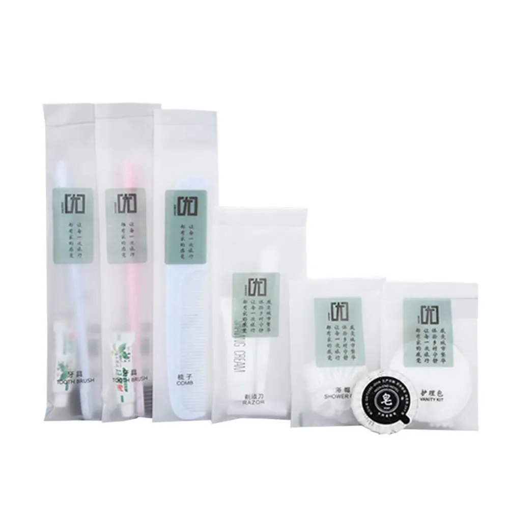 Hotel 6 in 1 Set with Toothbrush Comb Soap Shampoo