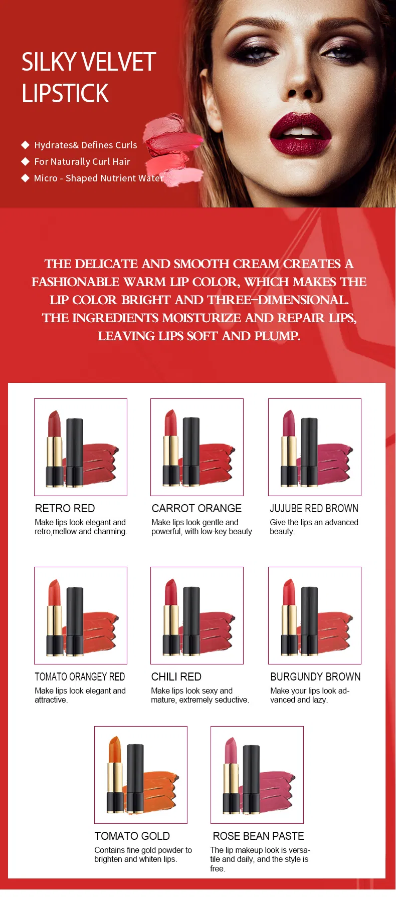 Hydrating Silky Velvet Lipstick