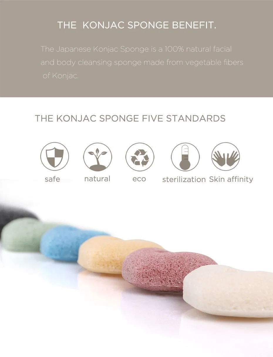 Konjac Sponge Face Exfoliation Cleaning Sponge Facial Sponge Puff 100% Natural