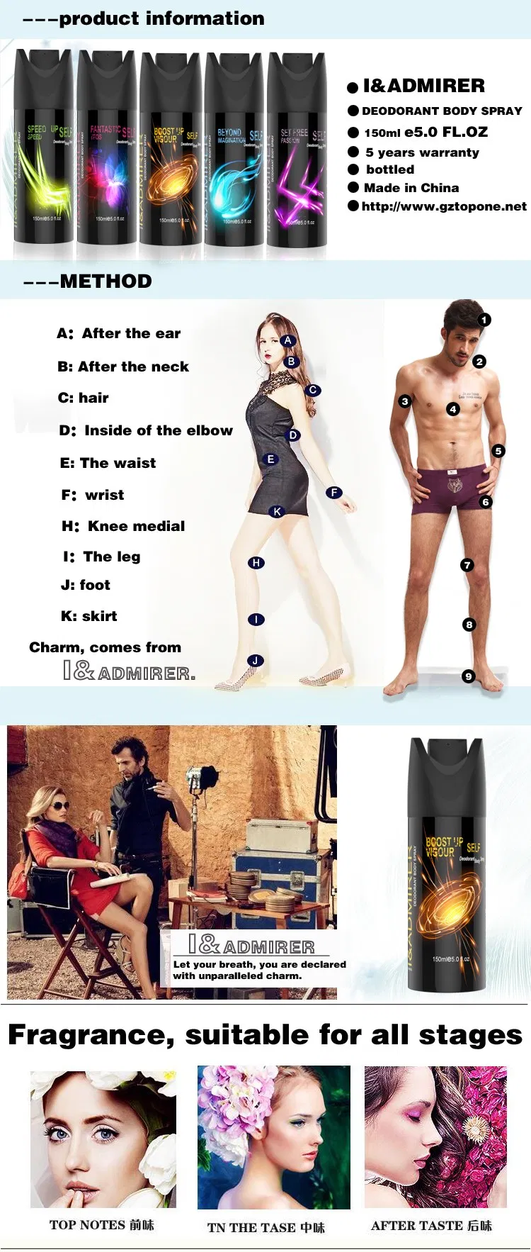 Long Lasting Antiperspirant Deodorant Body Spray