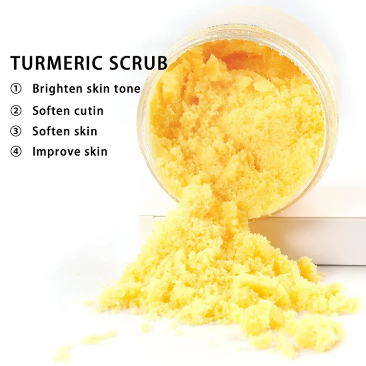 OEM ODM Brightening Skin Turmeric and Natural Salt Facial Body Scrub for Soften Cutin