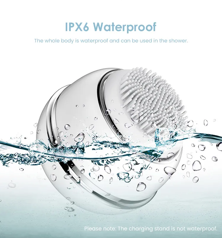 OEM Waterproof Sonic Silicone Wireless Facial Cleansing Brush