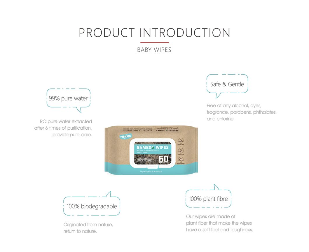 Organic Bamboo Eco-Friendly Baby Wet Wipe