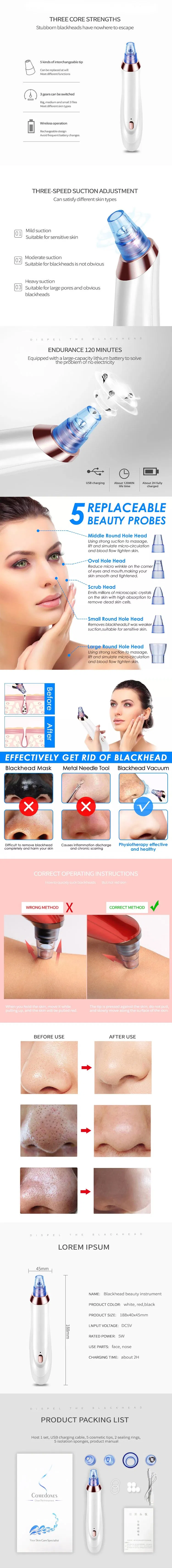 Pore Remover Facial Pore Cleaning & Blackhead Whitehead Removal Machine
