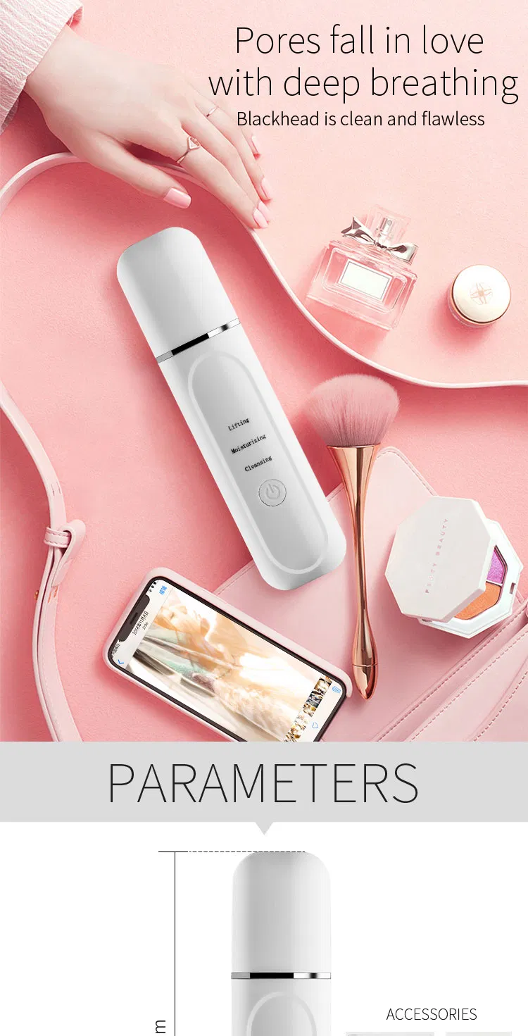 Portable Facial Dead Skin Peeling Machine Professional Sonic Face Cleaning Spatula Ultrasonic Skin Scrubber