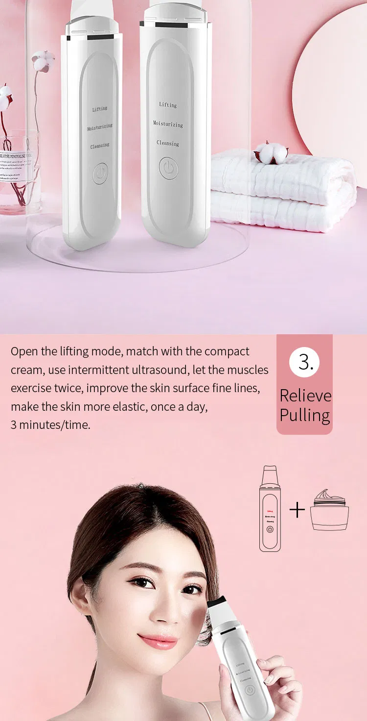 Portable Facial Dead Skin Peeling Machine Professional Sonic Face Cleaning Spatula Ultrasonic Skin Scrubber