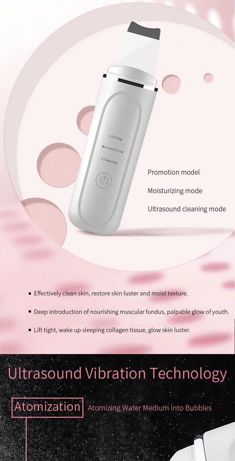 Portable Facial Dead Skin Peeling Machine Professional Sonic Face Cleaning Spatula Ultrasonic Skin Scrubber