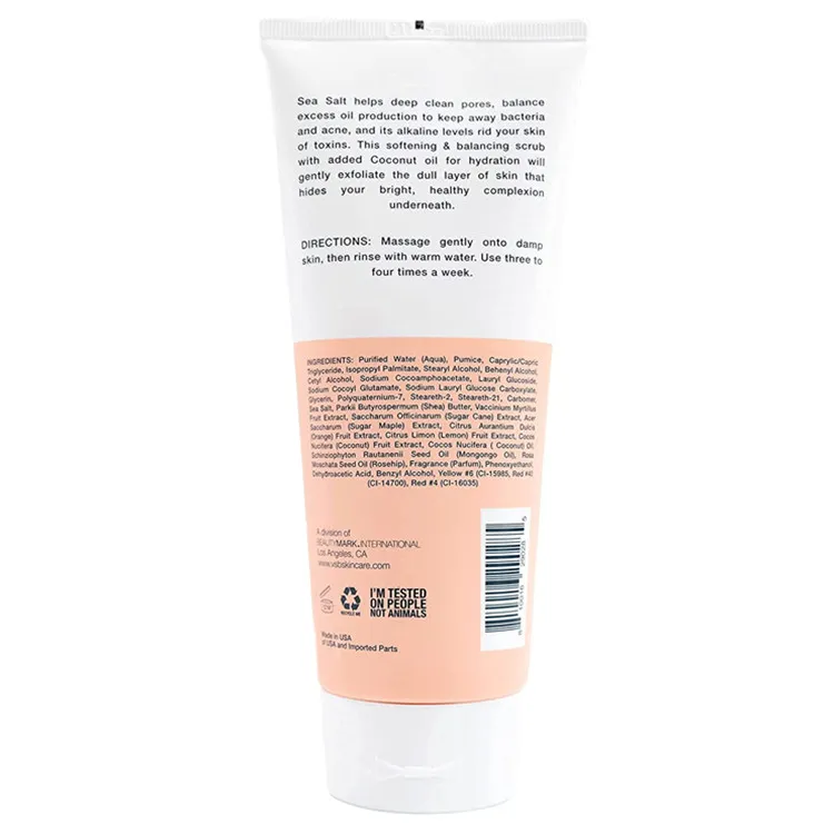 Private Custom Gentle & Brightening Skin Face Scrub for Pore Cleaning and Balancing
