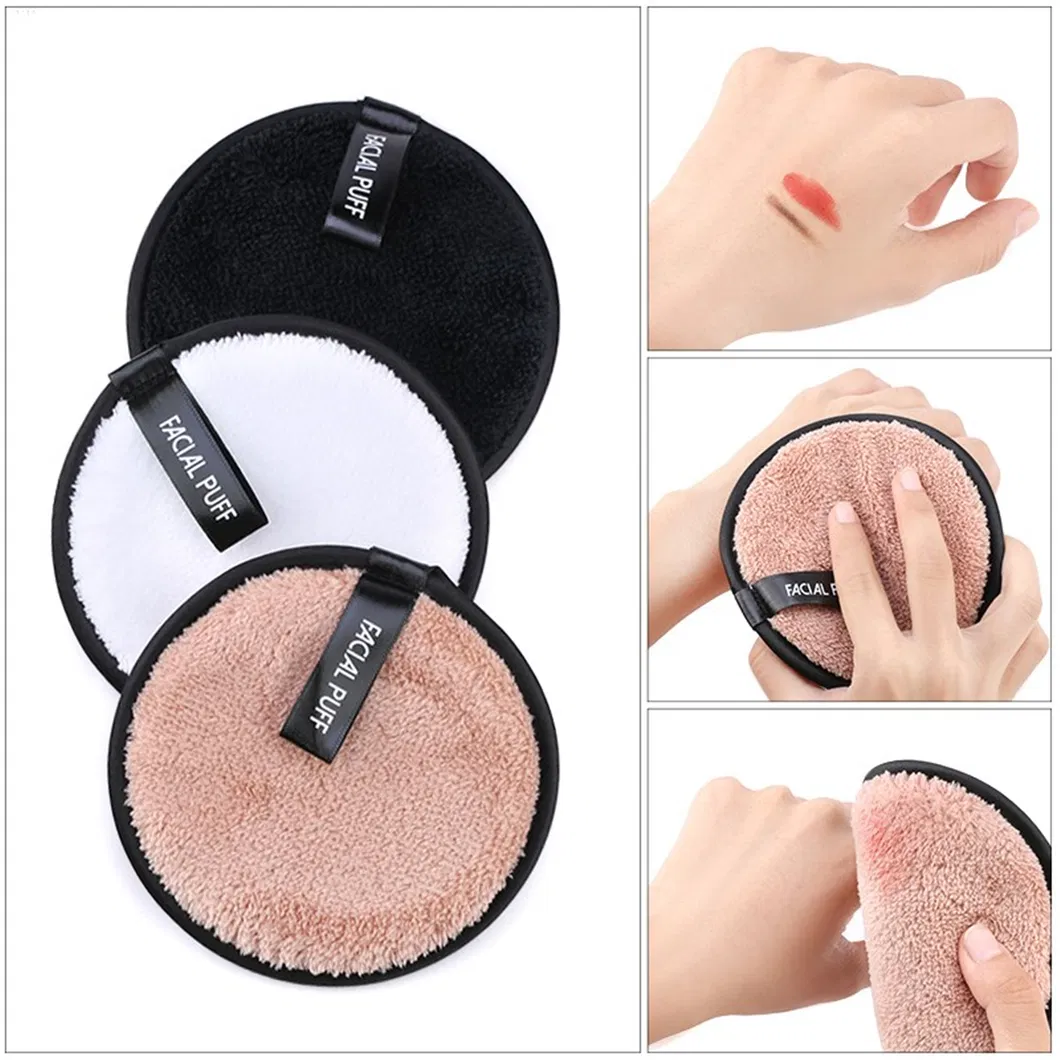 Private Label Microfiber Cotton Makeup Remover Facial Cleaning Sponge Puff