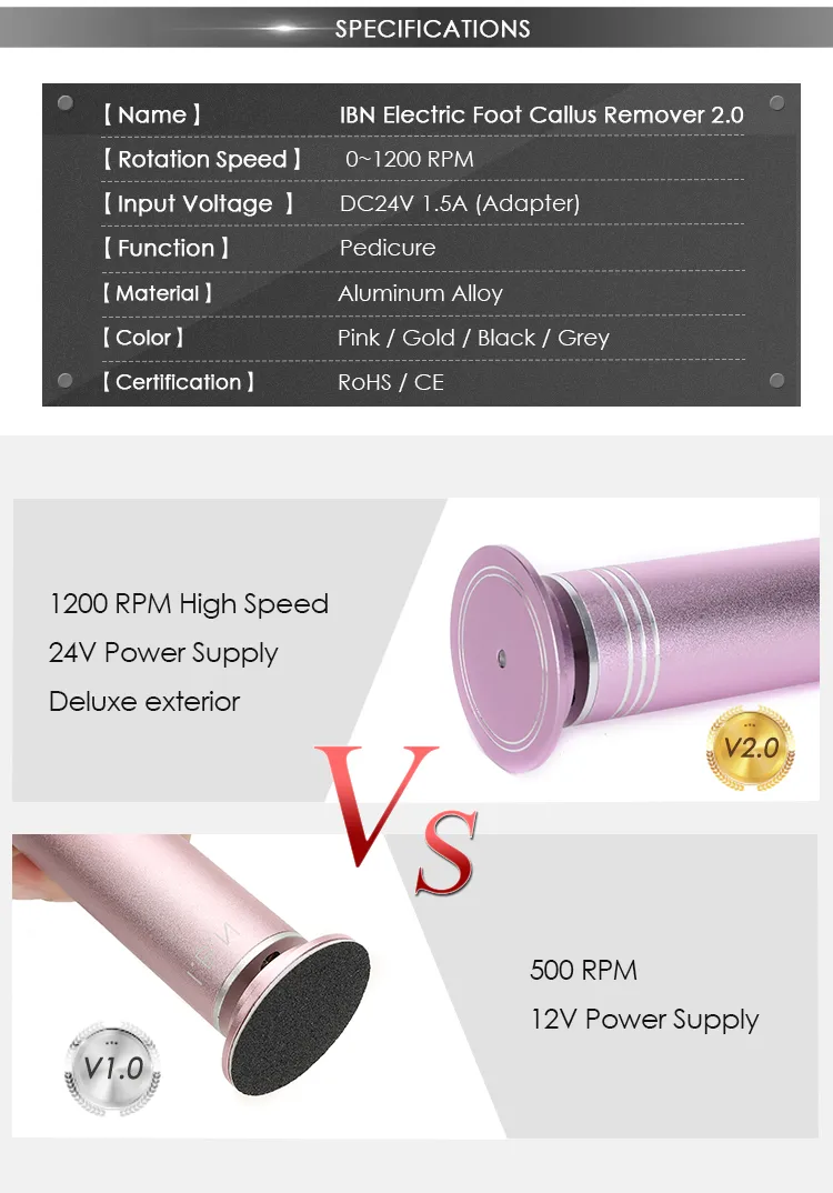 Professional Portable Electric Pedicure Foot Callus Remover as Seen on TV for Beauty Salon Use