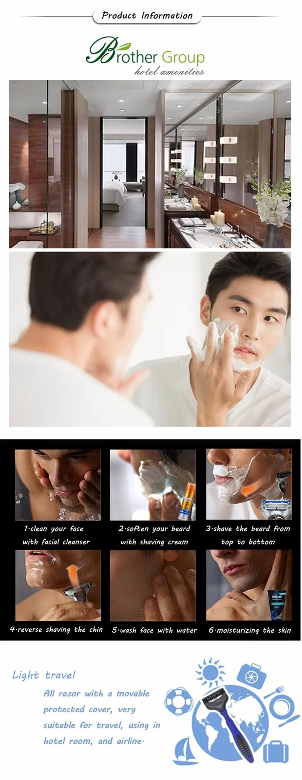 Razor Hotel Amenities Shaving Kit Set Razor Factory Ds001