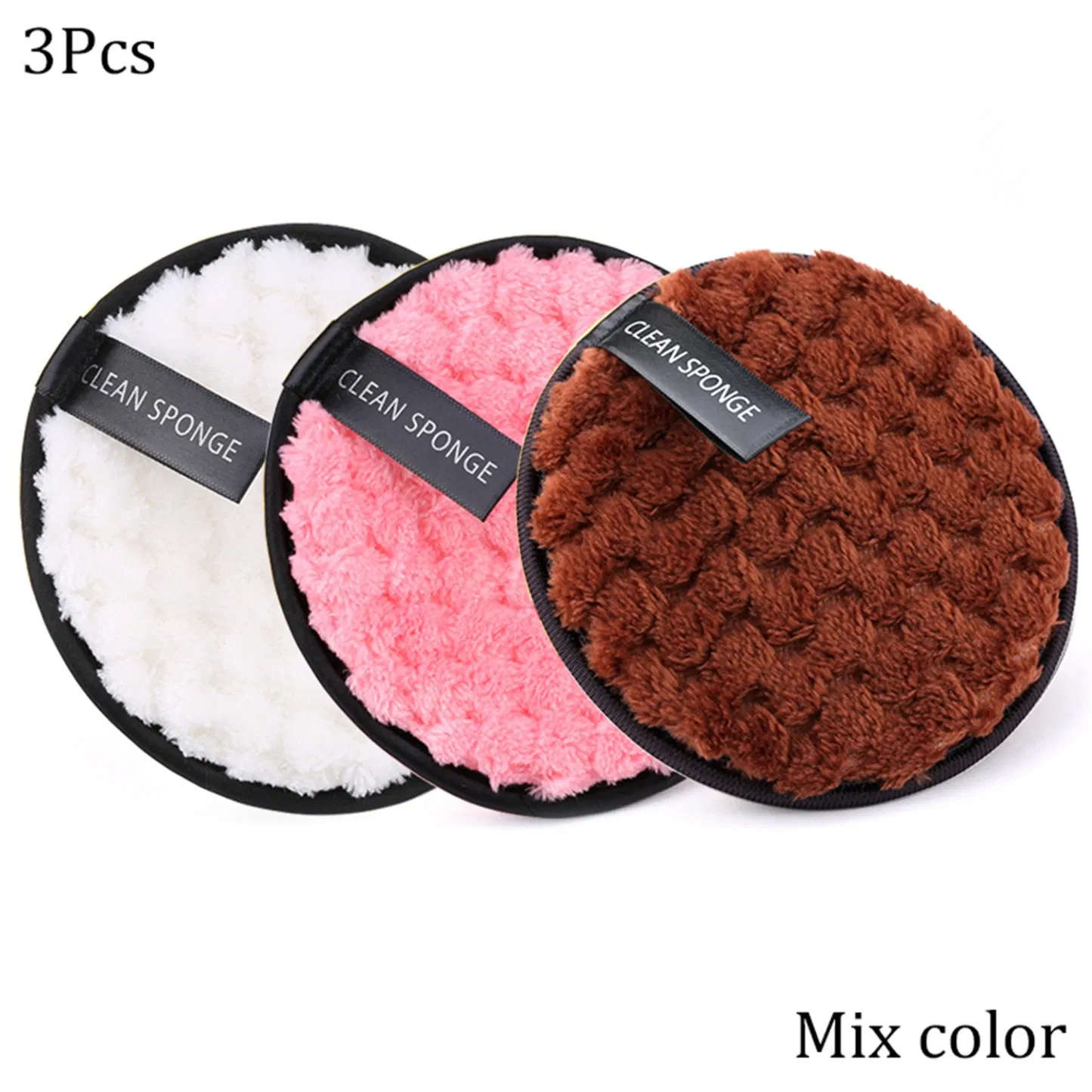 Reusable Facial Cleaning Microfiber Organic Cotton Cosmetic Make up Powder Remover Puff