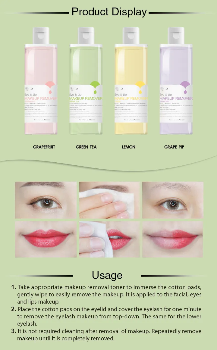 Skin-Friendly Green Tea Facial Cleansing Hydrating Water Face Makeup Remover for All Kind of Skin
