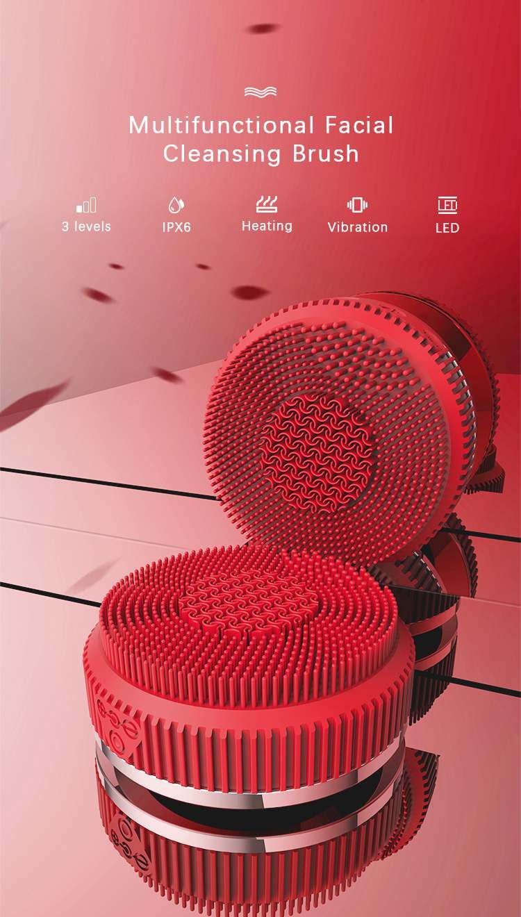 Sonic Facial Cleansing Brush Powered Face Brush Anti-Aging Silicone Face Scrubber for Skin Renewal Waterproof