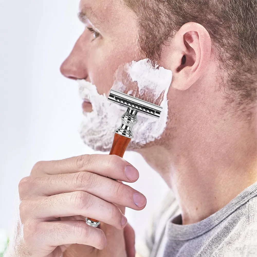 Traditional Shaver Durable Wood Safety Razor Double Edge Safety Razor
