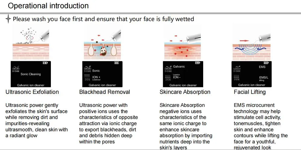 Ultrasonic Skin Scrubber Curved Design Facial Spatula