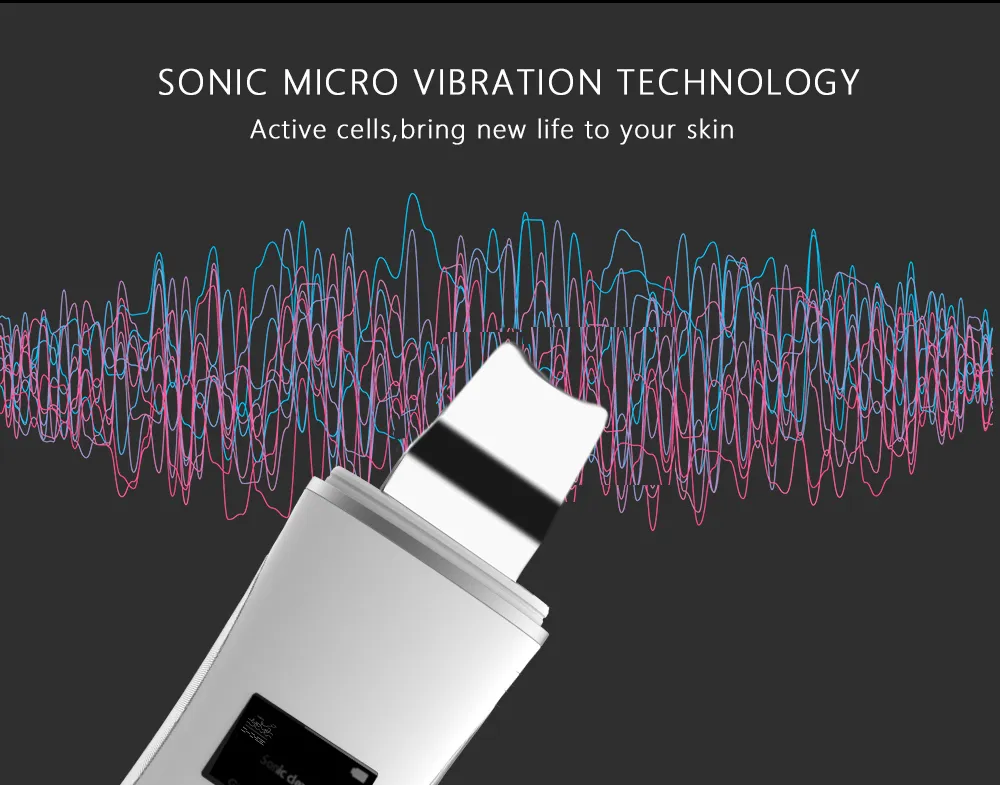 Ultrasonic Skin Scrubber Curved Design Facial Spatula